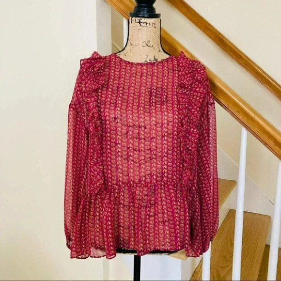 Anthropologie Misa Los Angeles Campania Ruffled Blouse Size Medium NWOT $326 - Picture 2 of 15